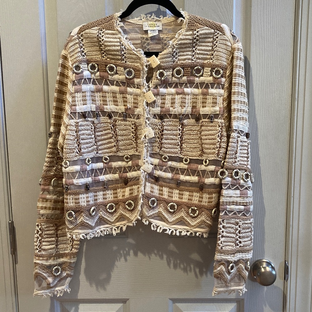 EUC Sandy Starkman Chic Textured Cardigan